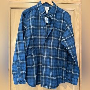 NWT L.L. Bean Traditional Fit Cotton Scotch Plaid Flannel / Medium Reg